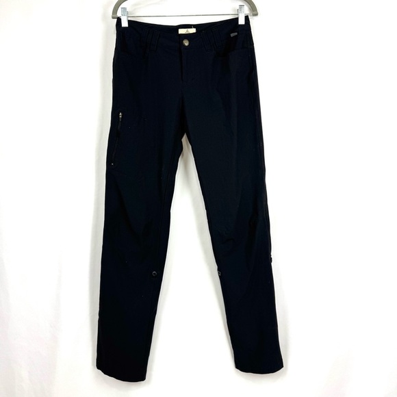 Ascend Women's 2 Stretch Trail Hiking Pants Roll Tab Cuff Legs 32" Inseam Black - Picture 1 of 14
